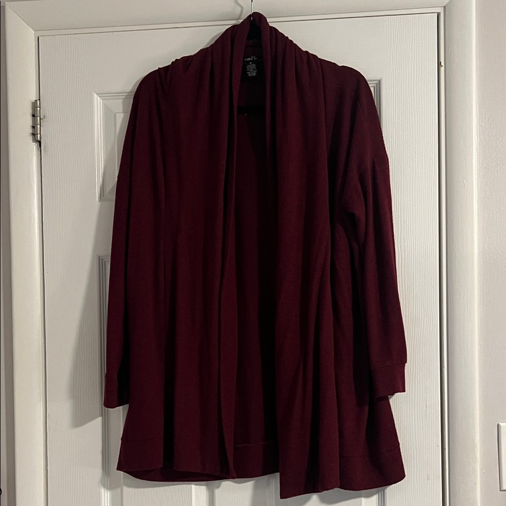 Rue21 Burgundy Open Front Cardigan